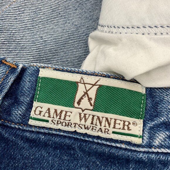 Game Winner Sportswear Brush Jeans Men 38W x 32L Blue Nylon Faced Fish Hunt VTG - Picture 7 of 13